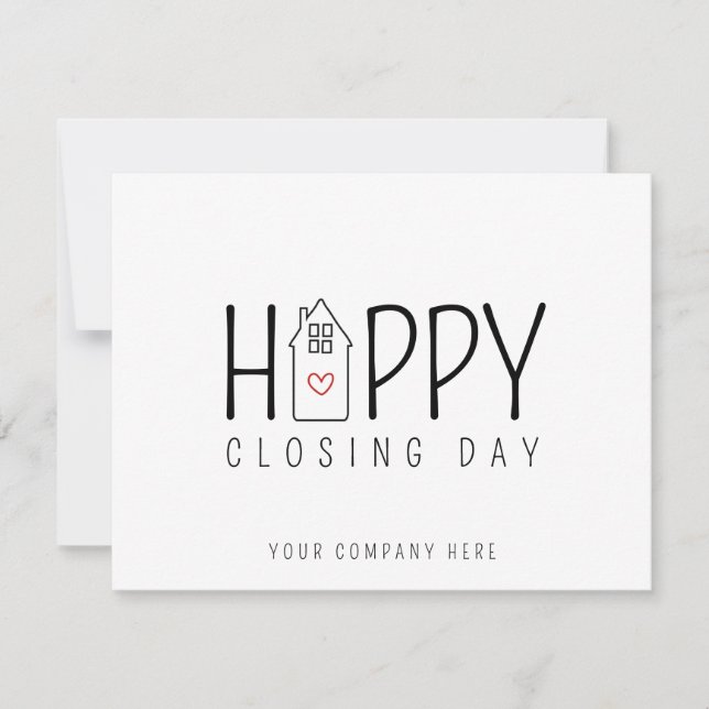 Cute House Happy Closing Day  Card (Front)