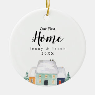 Cute House Our First Home Botanical Ornament