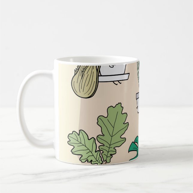 Cute House Plants: Colourful Botanical. Coffee Mug (Left)