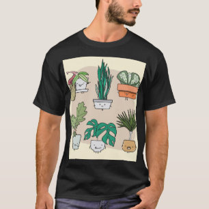 Cute House Plants: Colourful Botanical. T-Shirt