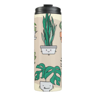 Cute House Plants: Colourful Botanical. Thermal Tumbler