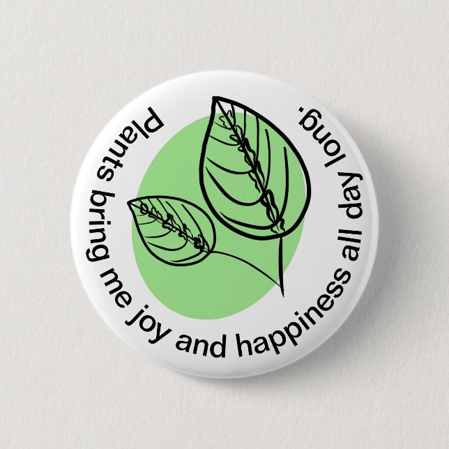 Cute Houseplant Botanical Caring for Plants 6 Cm Round Badge (Front)