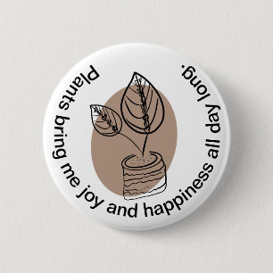 Cute Houseplant Botanical Caring for Prayer Plants 6 Cm Round Badge