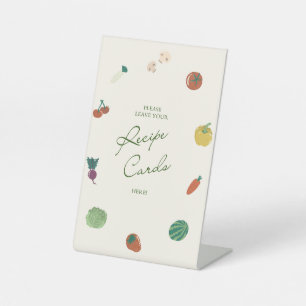 Cute Housewarming Recipe Card Activity Pedestal Sign