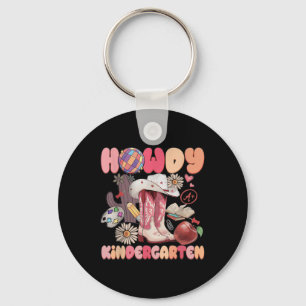 Cute Howdy Kindergarten Cowboy Cowgirl Boots Back Key Ring