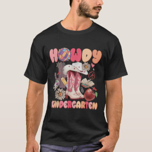 Cute Howdy Kindergarten Cowboy Cowgirl Boots Back  T-Shirt