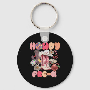 Cute Howdy Pre-k Cowboy Cowgirl Boots Back To Scho Key Ring
