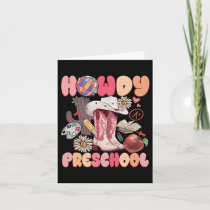Cute Howdy Preschool Cowboy Cowgirl Boots Back To  Card