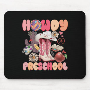 Cute Howdy Preschool Cowboy Cowgirl Boots Back To Mouse Pad