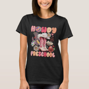 Cute Howdy Preschool Cowboy Cowgirl Boots Back To T-Shirt