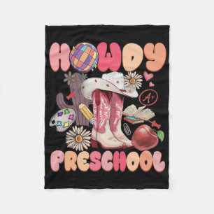 Cute Howdy Preschool Cowboy Cowgirl Boots Ck To Sc Fleece Blanket