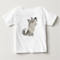Cute Howling Cartoon Wolf Baby T-Shirt