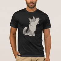 Cute Howling Cartoon Wolf T-Shirt