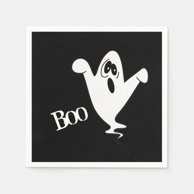Cute Howling Ghost Halloween Napkin (Front)