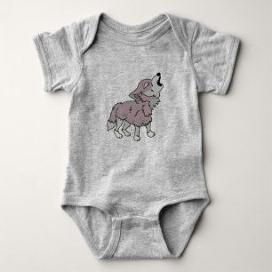 Cute Howling Wolf T-Shirt Baby Bodysuit