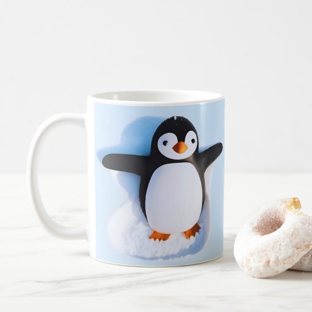 Cute Huggable Penguin Coffee Mug (With Donut)