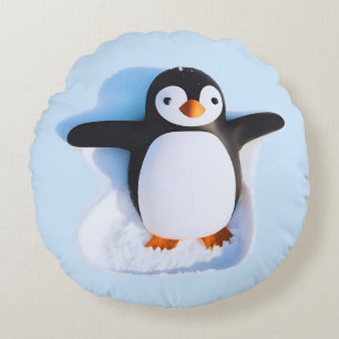 Cute Huggable Penguin Round Cushion