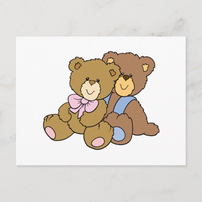 Cute Hugging Friends Bears Postcard (Front)