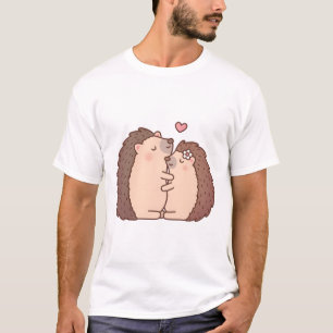 Cute Hugging Hedgehogs In Love T-Shirt