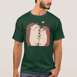 Cute Hugging Hedgehogs In Love T-Shirt