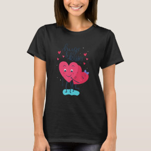 Cute Hugs And Kisses Hearts Love Couples T-Shirt