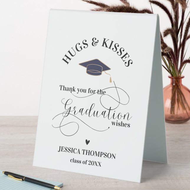 Cute Hugs & Kisses Photo 2025 Graduation Thank You (In SItu (Table))