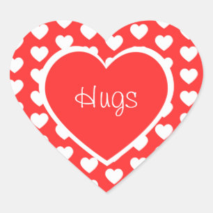 Cute Hugs Valentine's Day Heart Sticker