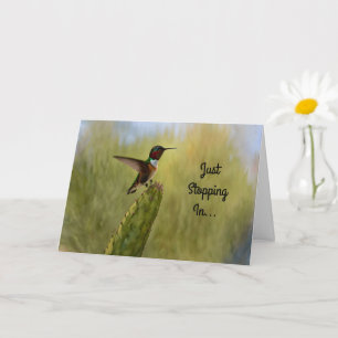 Cute Hummingbird Art Birthday Card