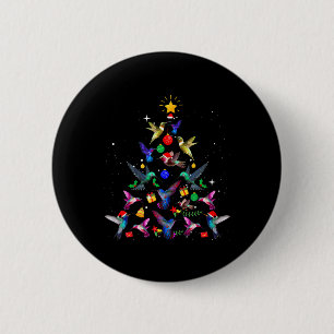 Cute Hummingbird Christmas Tree Xmas Gifts 6 Cm Round Badge