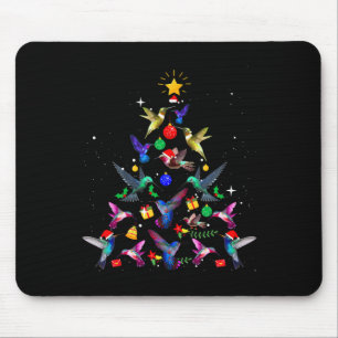 Cute Hummingbird Christmas Tree Xmas Gifts Mouse Pad