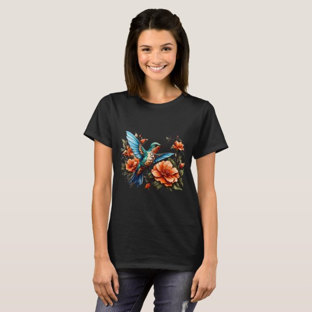Cute Hummingbird design T-Shirt  (Front Full)