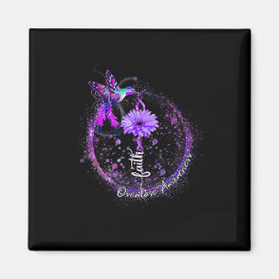Cute Hummingbird Holding Purple Ribbon Overdose Aw Magnet