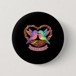 Cute Hummingbird Valentine My Heart Hums For You B 6 Cm Round Badge