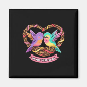 Cute Hummingbird Valentine My Heart Hums For You B Magnet
