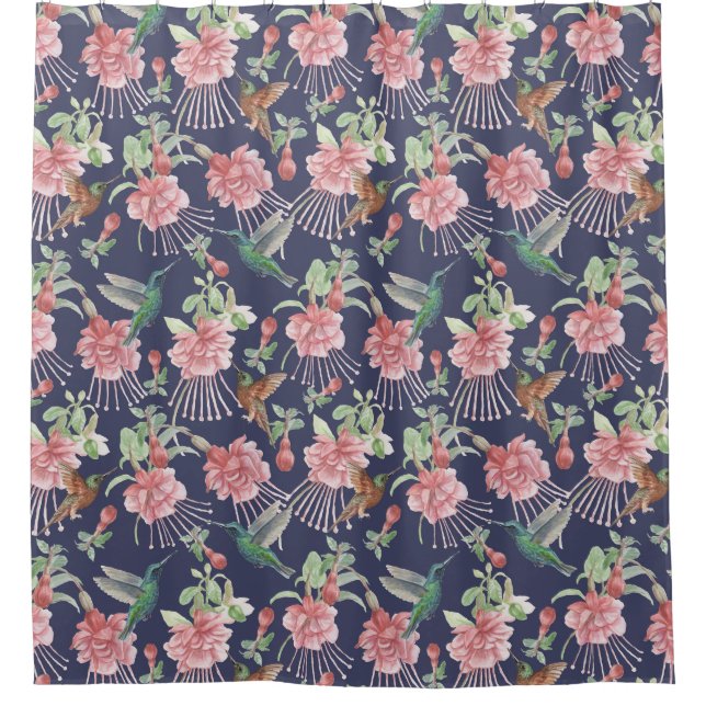 Cute Hummingbirds  Shower Curtain (Front)