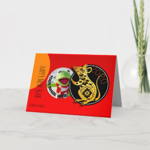 Cute Humourous Rat Paper-cut 2020 Greeting Card