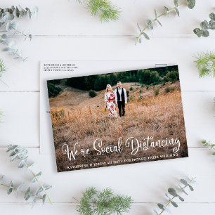 Cute Humourous Wedding Postponement Postcard