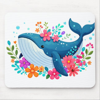 cute humpback whale mouse pad
