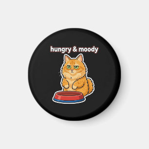 Cute Hungry and Moody Orange Cat Meme sticker Magnet
