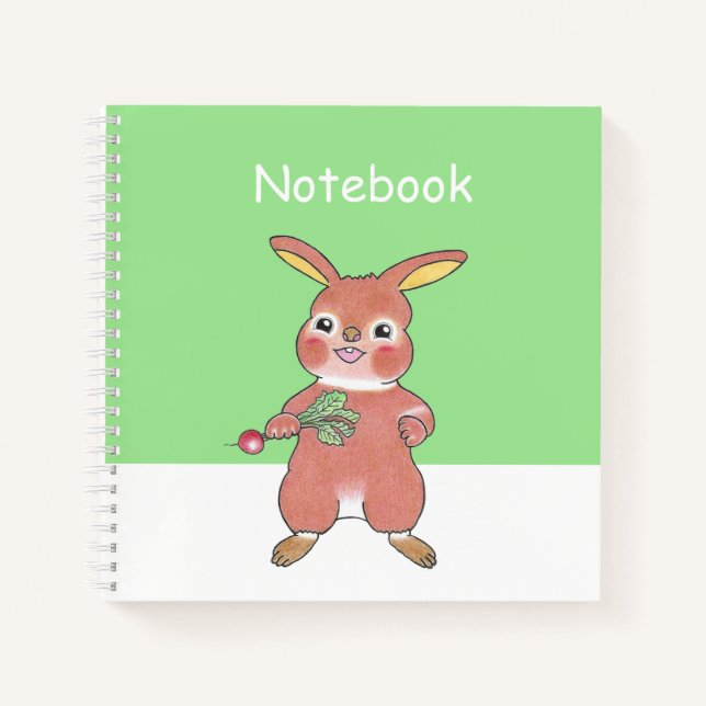 Cute Hungry Bunny  Square Custom Notebook  (Front)