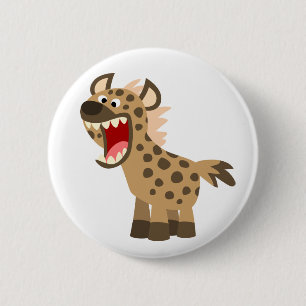 Cute Hungry Cartoon Hyena 6 Cm Round Badge