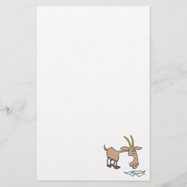 cute hungry goat cartoon stationery (Front)
