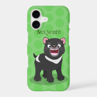 Cute hungry Tasmanian devil cartoon illustration