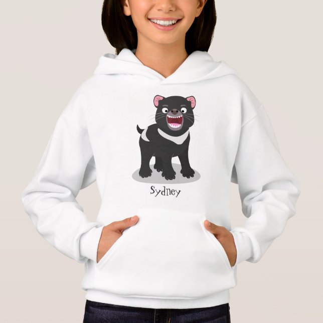 Cute hungry Tasmanian devil cartoon illustration  (Front)