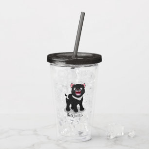 Cute hungry Tasmanian devil cartoon illustration Acrylic Tumbler