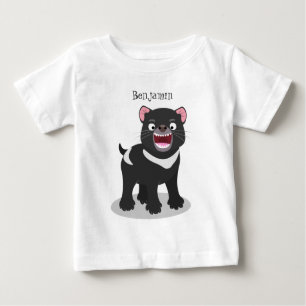 Cute hungry Tasmanian devil cartoon illustration Baby T-Shirt