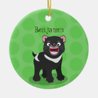 Cute hungry Tasmanian devil cartoon illustration
