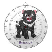 Cute hungry Tasmanian devil cartoon illustration