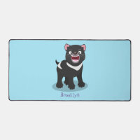 Cute hungry Tasmanian devil cartoon illustration