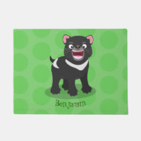 Cute hungry Tasmanian devil cartoon illustration